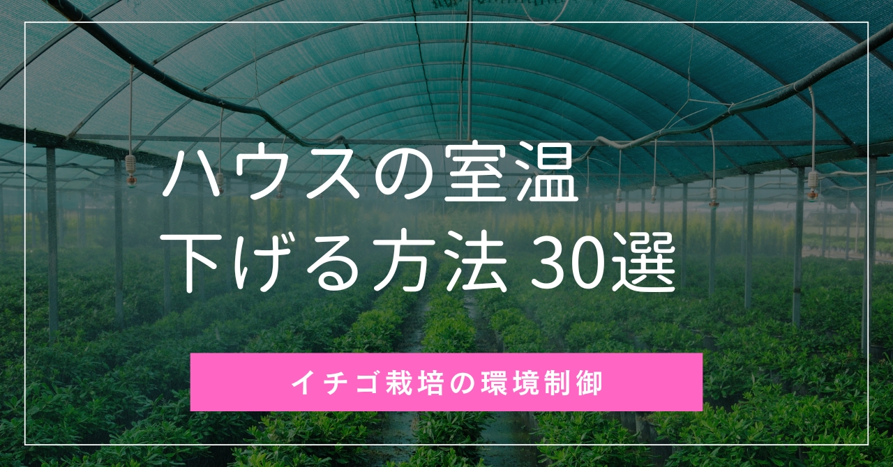 保存版】ビニールハウスの温度上昇を防ぐ方法30個【夏の猛暑対策