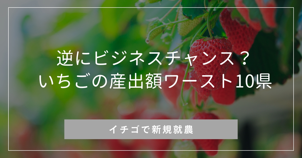 逆にビジネスチャンス？イチゴの生産量が少ないいちごの県別産出額